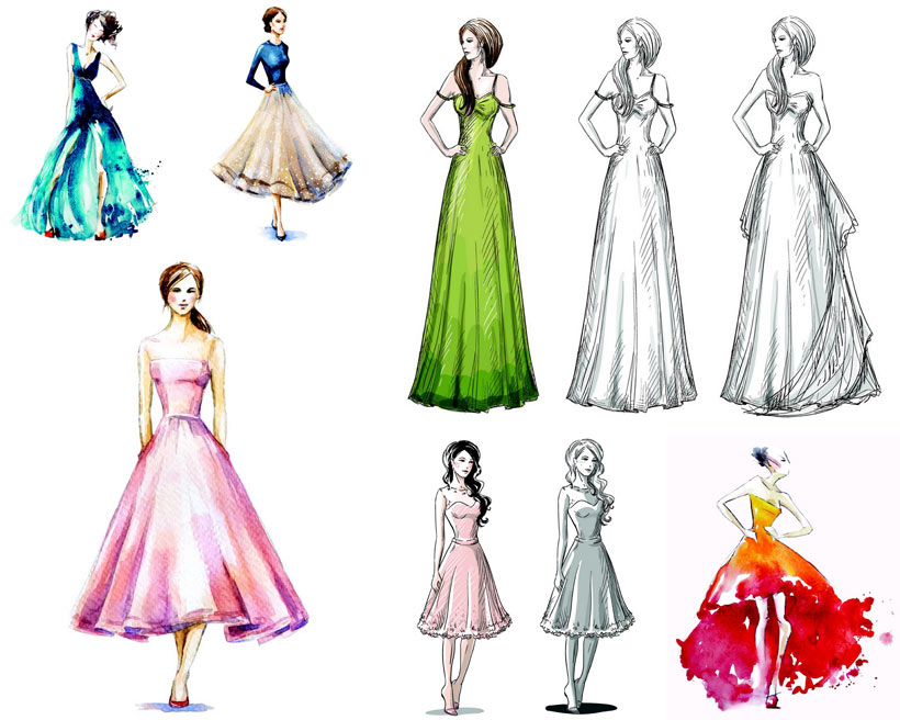 手繪服裝設(shè)計矢量素材 - 愛圖網(wǎng)設(shè)計圖片