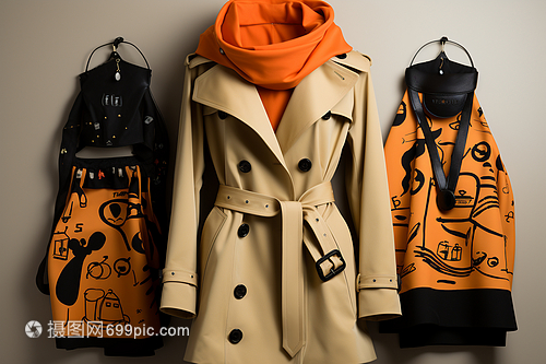 時(shí)尚的卡其色風(fēng)衣