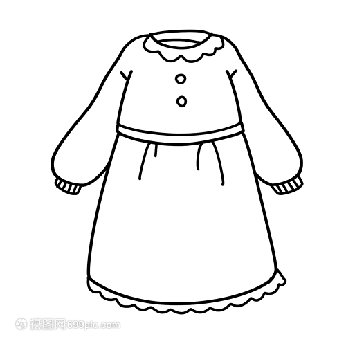 連衣裙簡(jiǎn)筆畫線稿